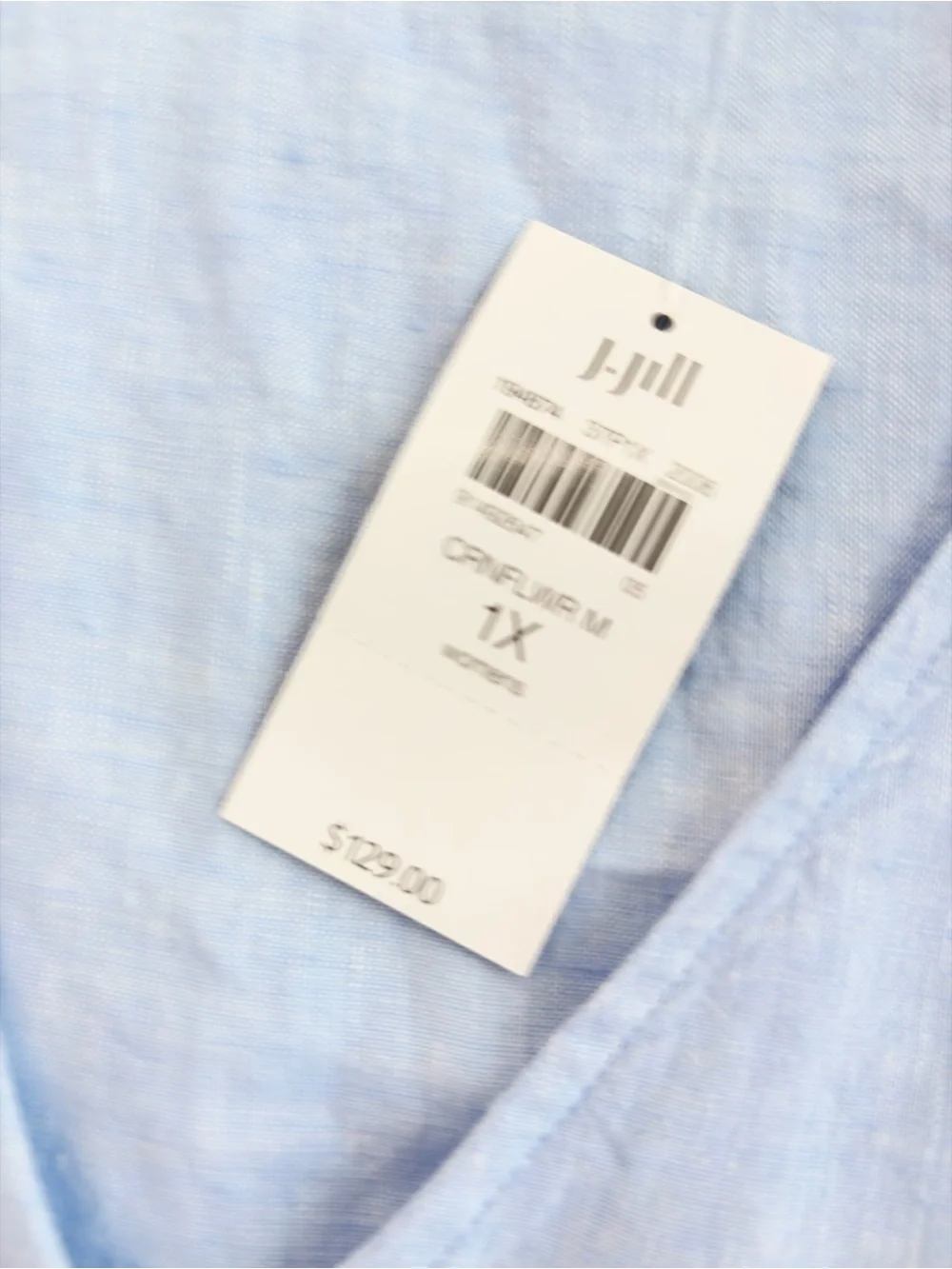 J. Jill Love Linen Cornflower Blue sleeveless v-neck 100% linen dress Size 1X - Picture 12 of 16